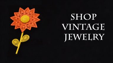 Vintage Flower Enamel Brooch pin Orange & Yellow, floral jewelry 1960s, gift for women