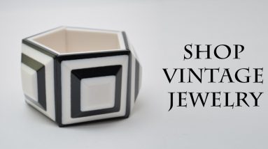 Made in France bracelet geometric square white black, Avant garde style jewelry
