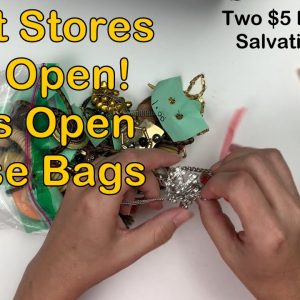 Thrift Stores Are Open! Let's Open These Two Small $5 Pulled Jewelry Bags. Anything Sellable?