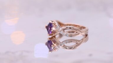 Rose Gold and Amethyst Engagement Ring