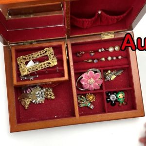 Local Online Auction Jewelry Haul! 2 Wooden Jewelry Boxes To Open, Let's See What I Got! Part 2 of 2