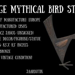 VINTAGE MYTHICAL BIRD BRONZE FIGURINE STATUE HOME DECOR 1950’S, BIRTHDAY GIFT
