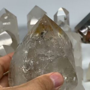 Quartz flame, towers and Lemurian Quartz crystals