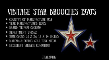 VINTAGE STAR BROOCHES PINS TRIFARI JEWELRY 1970’S