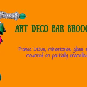 Art deco bar brooch with pendant