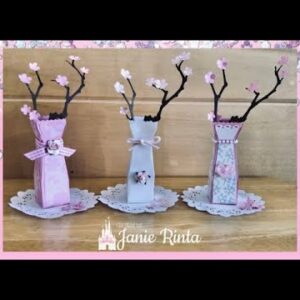 Paper Vases & Plum Blossoms - Gift Idea / Home Decor / Wedding Decor & More